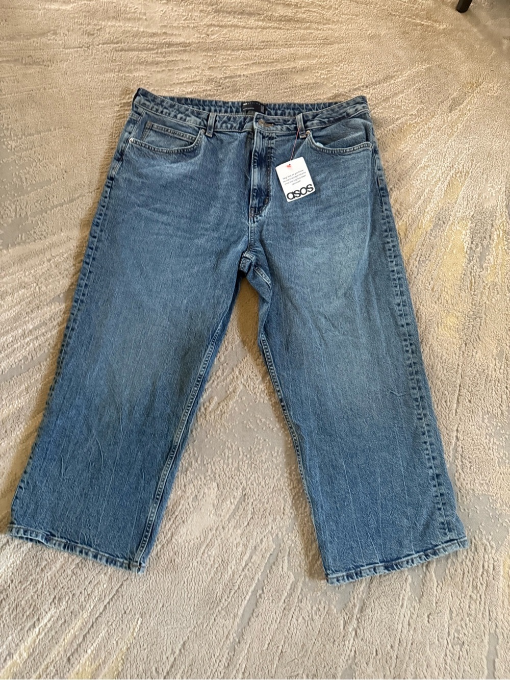 ASOS Relaxed straight jeans crop high rise size 16 new